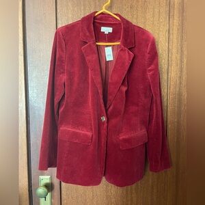 NWT Luxurious red/orange corduroy blazer
